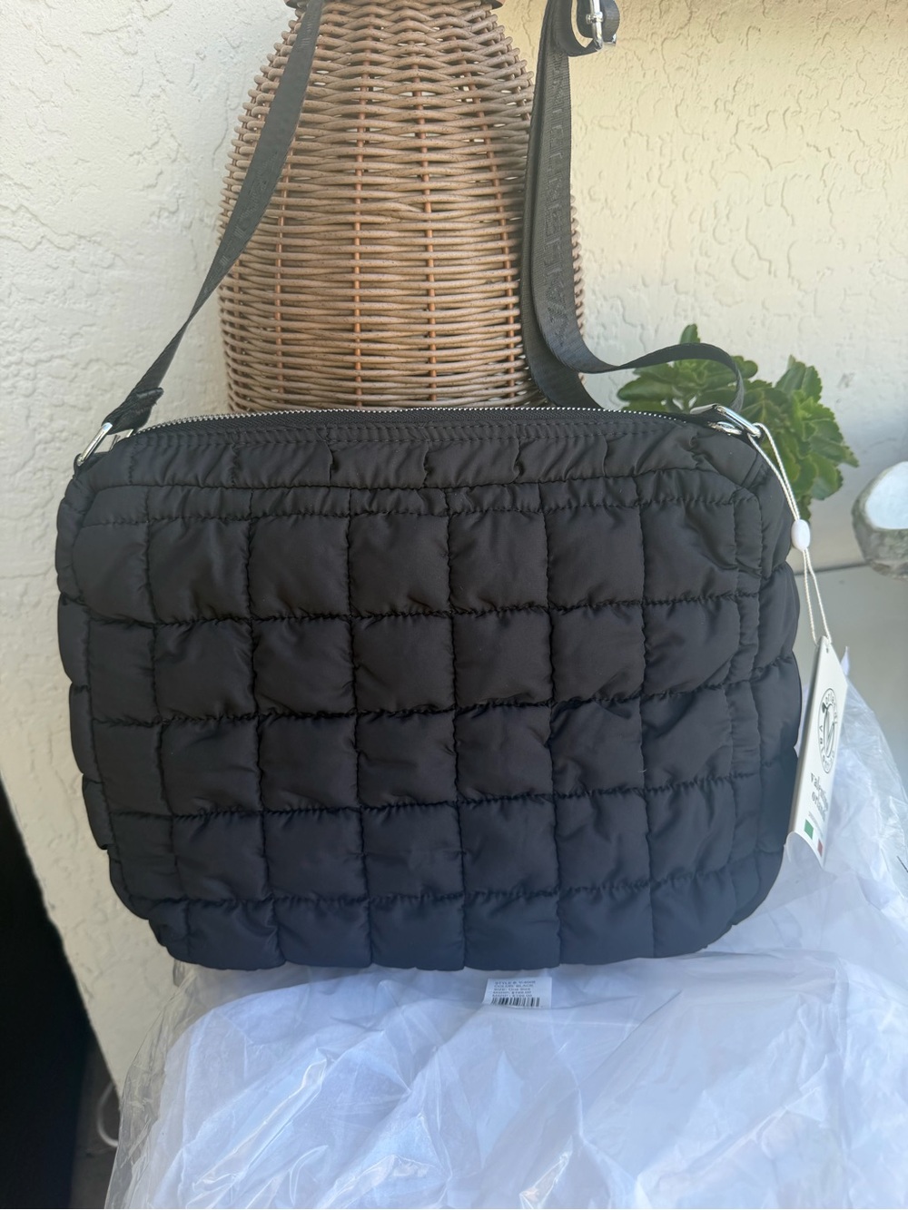Quilted Crossbody Shoulder Bag - Black Valentino Orlandi. Retails $199 NWT
